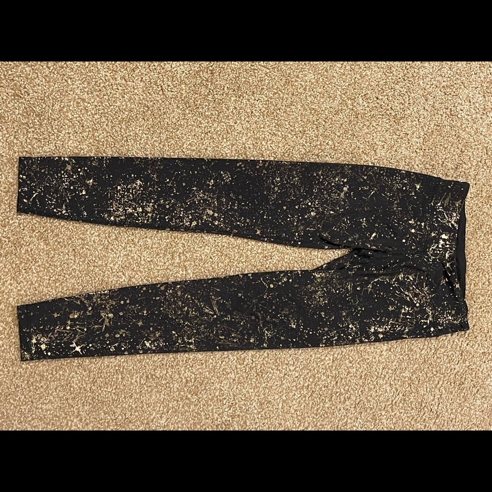 Ivivva gold splatter leggings AND shorts